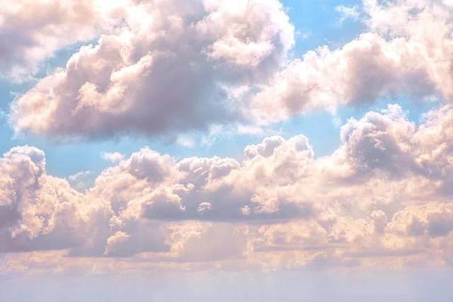 Clouds in a bright sky